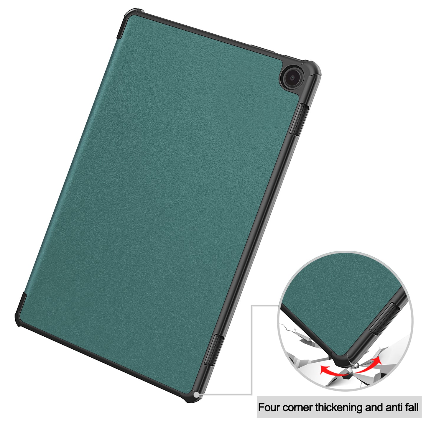 For Amazon Fire Max 11 PU Leather Tablet Case Tr-fold Stand Cover with Auto Sleep / Wake