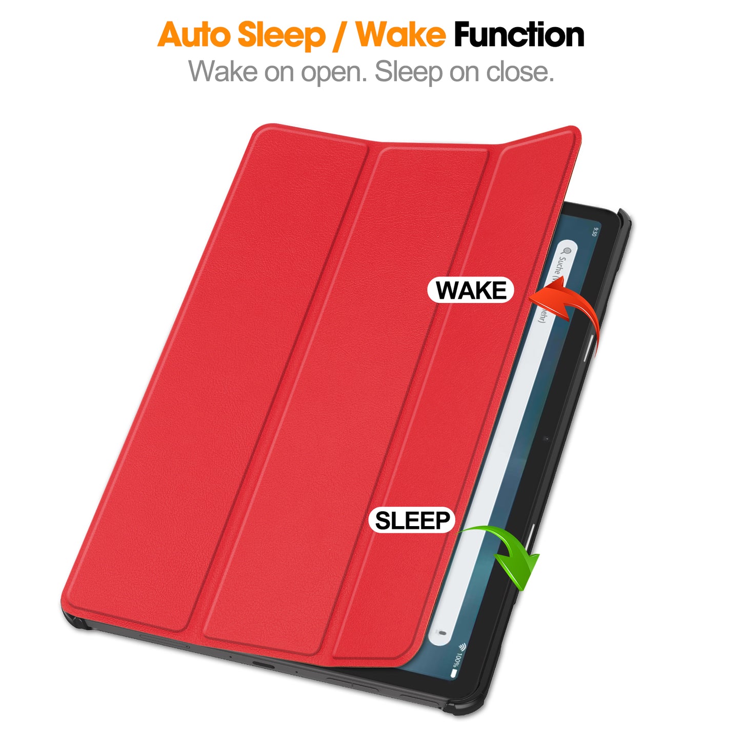 For Amazon Fire Max 11 PU Leather Tablet Case Tr-fold Stand Cover with Auto Sleep / Wake