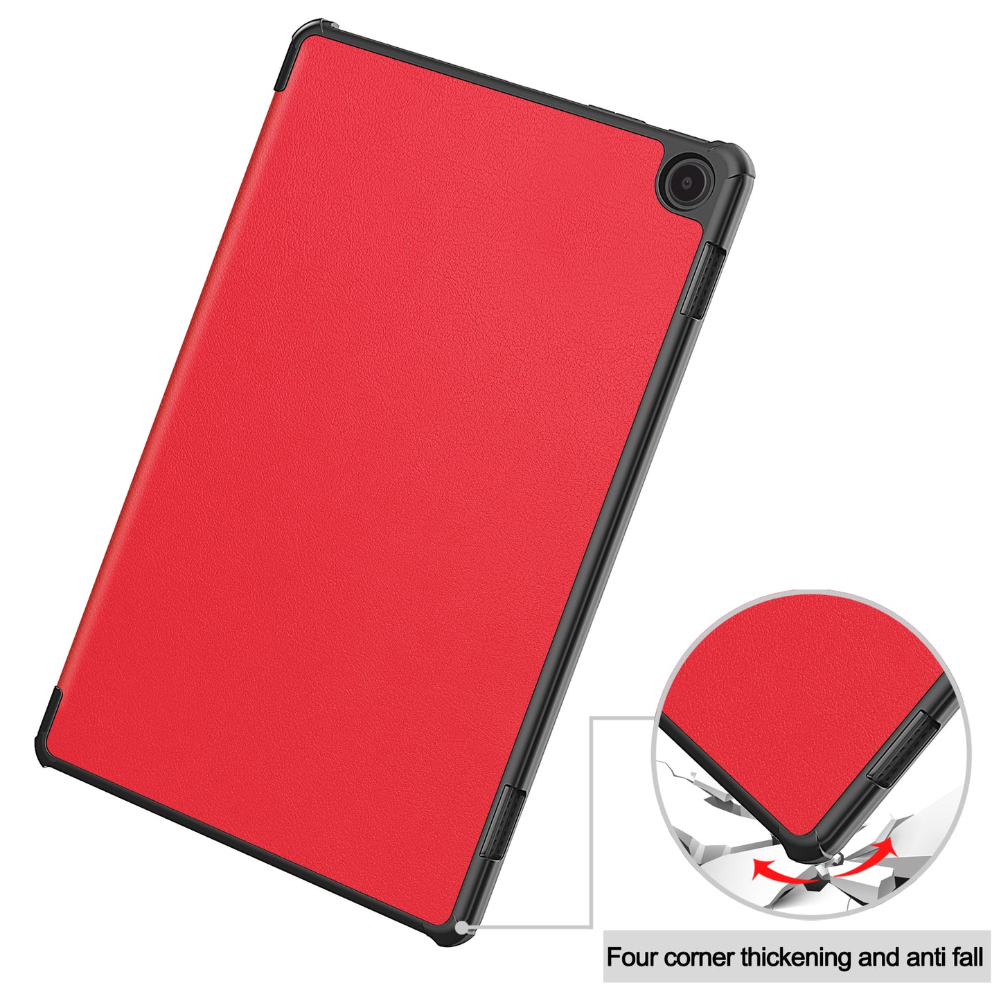 For Amazon Fire Max 11 PU Leather Tablet Case Tr-fold Stand Cover with Auto Sleep / Wake