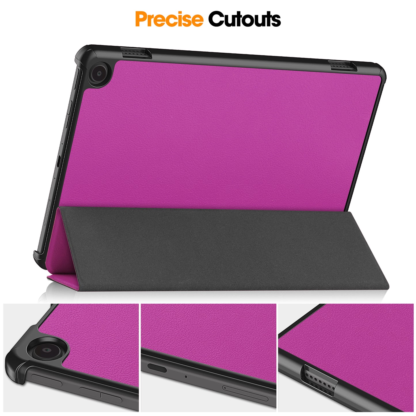 For Amazon Fire Max 11 PU Leather Tablet Case Tr-fold Stand Cover with Auto Sleep / Wake