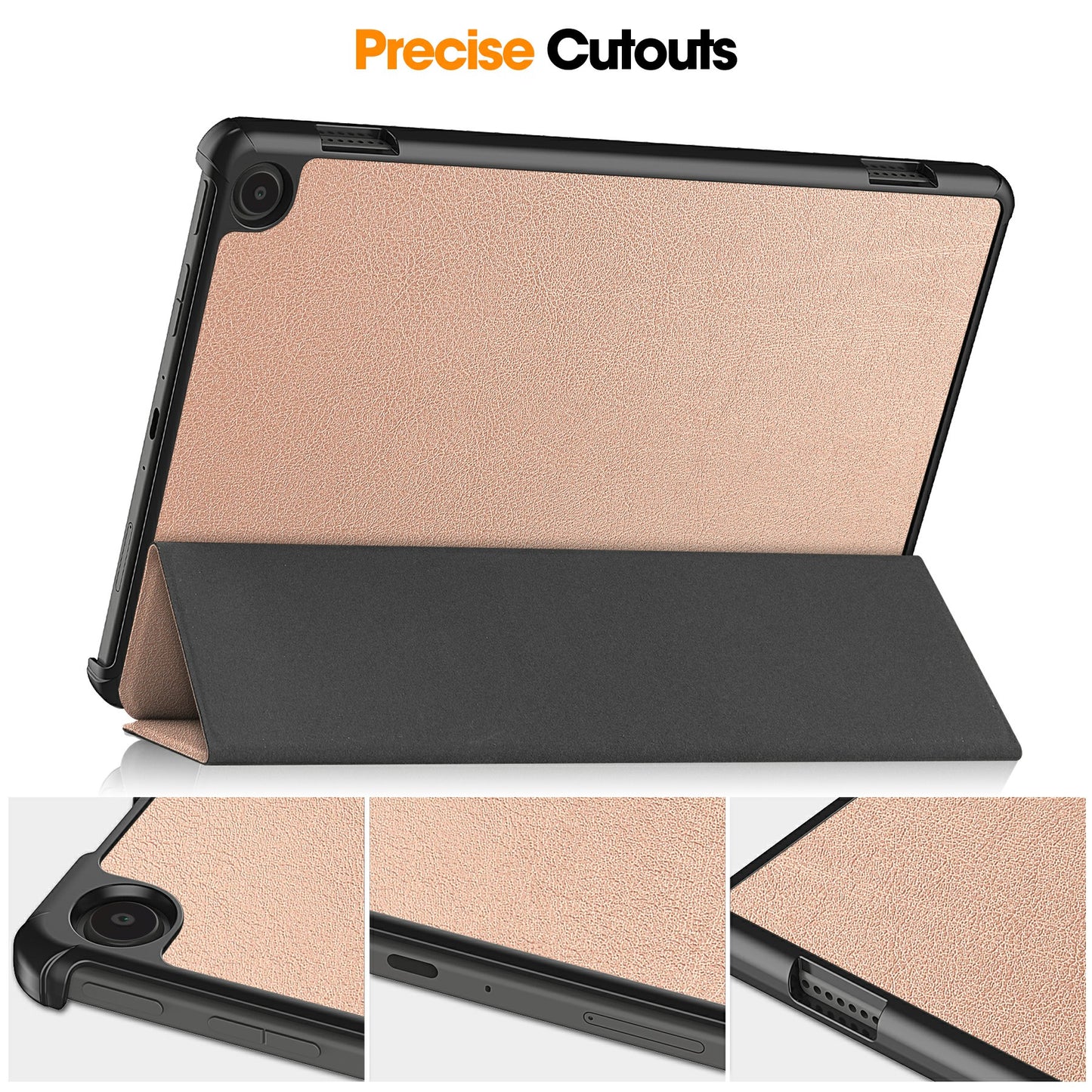 For Amazon Fire Max 11 PU Leather Tablet Case Tr-fold Stand Cover with Auto Sleep / Wake