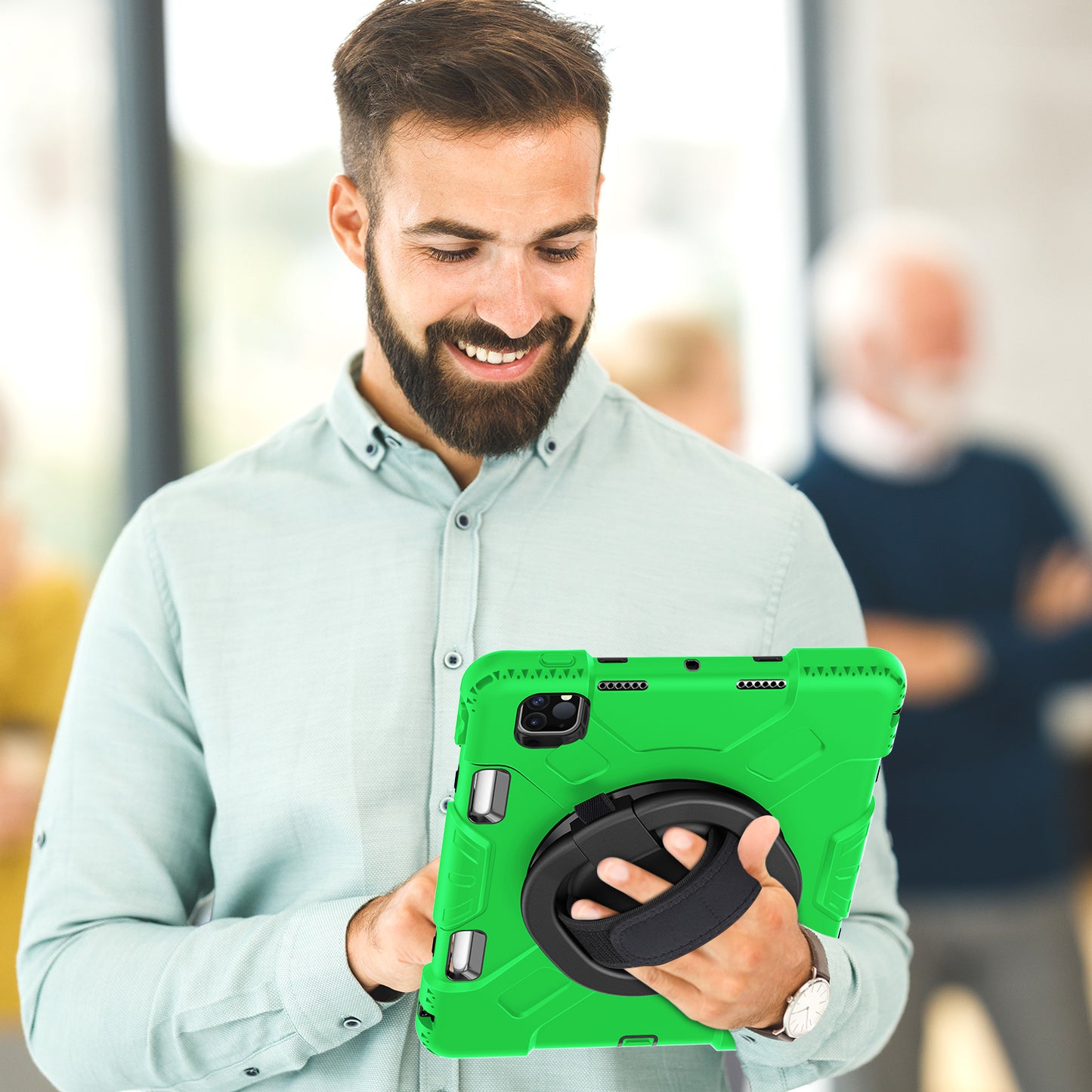 For iPad Pro 11-inch (2018) / (2020) / (2021) / (2022) / Air (2020) / (2022) Kickstand PC+TPU Tablet Case with Shoulder Strap
