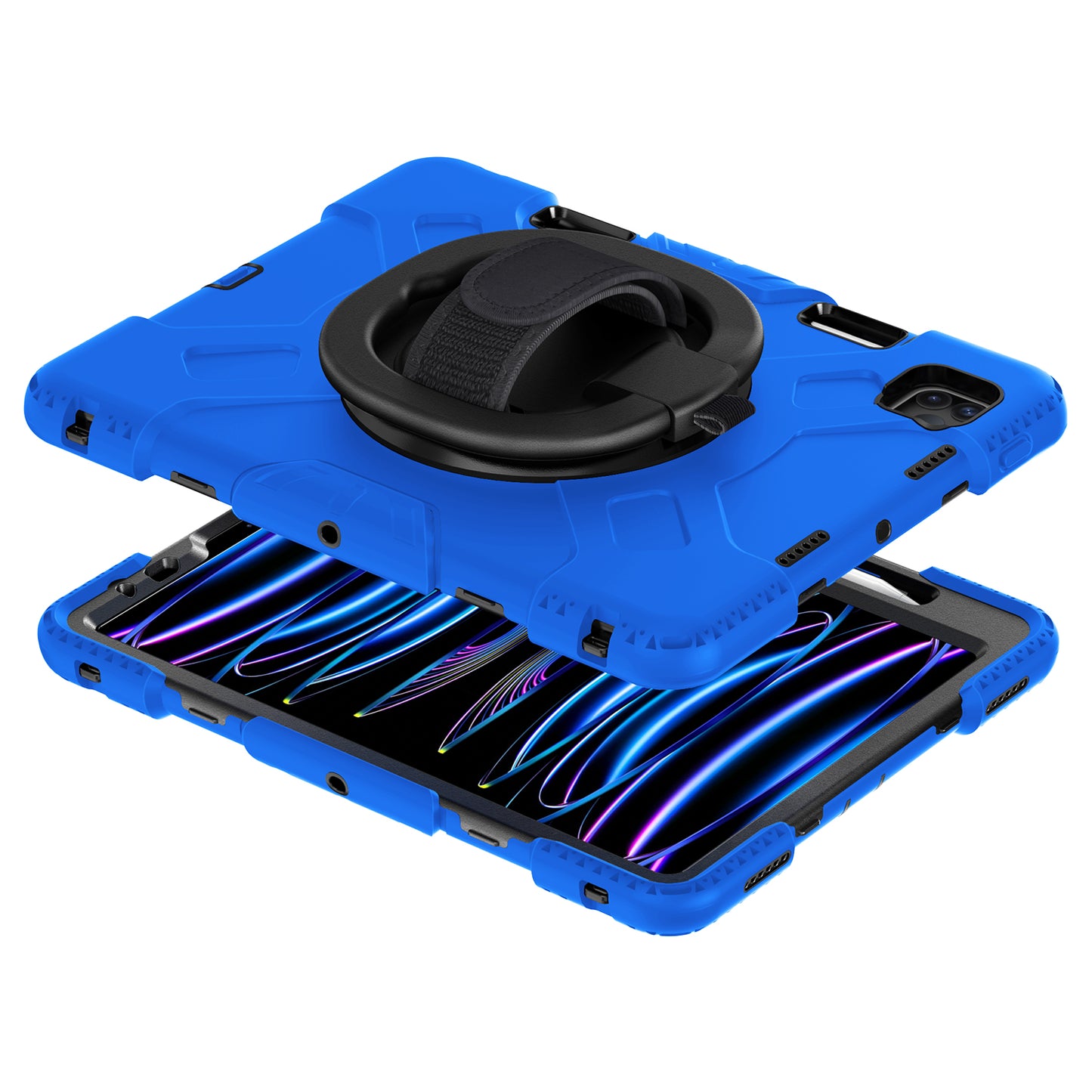 For iPad Pro 11-inch (2018) / (2020) / (2021) / (2022) / Air (2020) / (2022) Kickstand PC+TPU Tablet Case with Shoulder Strap