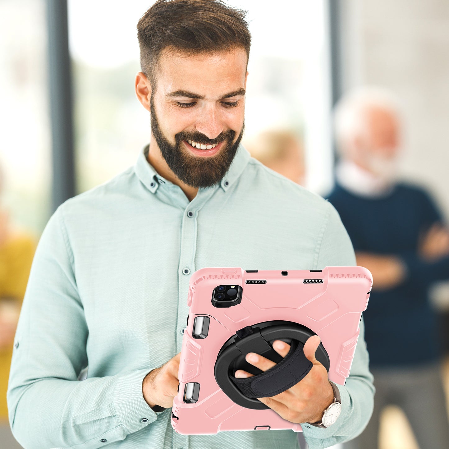 For iPad Pro 11-inch (2018) / (2020) / (2021) / (2022) / Air (2020) / (2022) Kickstand PC+TPU Tablet Case with Shoulder Strap