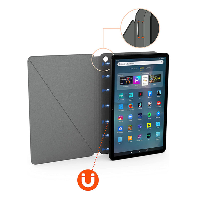 For Amazon Fire Max 11 Magnetic Tablet Case Shockproof PU Leather+PC Cover with Stand