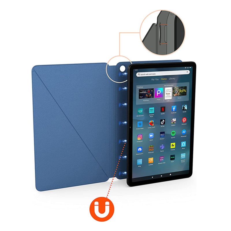 For Amazon Fire Max 11 Magnetic Tablet Case Shockproof PU Leather+PC Cover with Stand