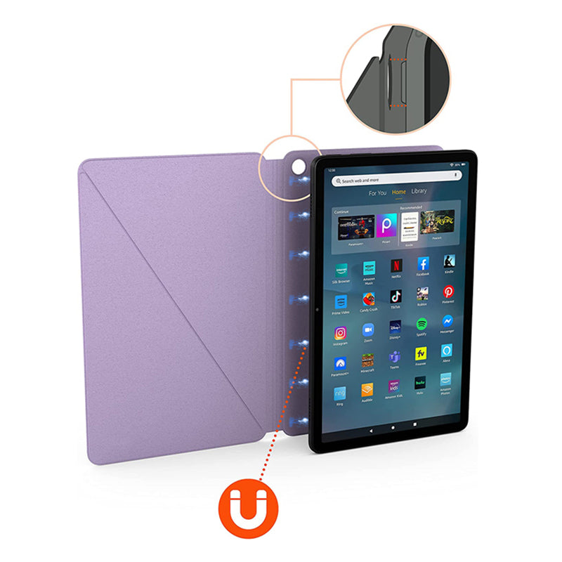 For Amazon Fire Max 11 Magnetic Tablet Case Shockproof PU Leather+PC Cover with Stand
