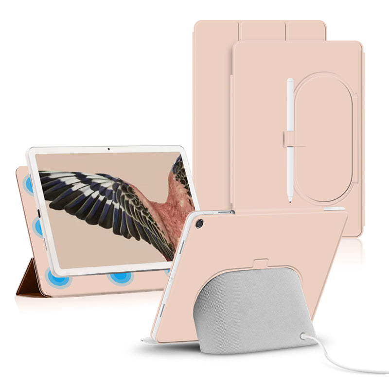 For Google Pixel Tablet Tri-fold Stand Cover PU Leather Magnetic Attachment Tablet Case