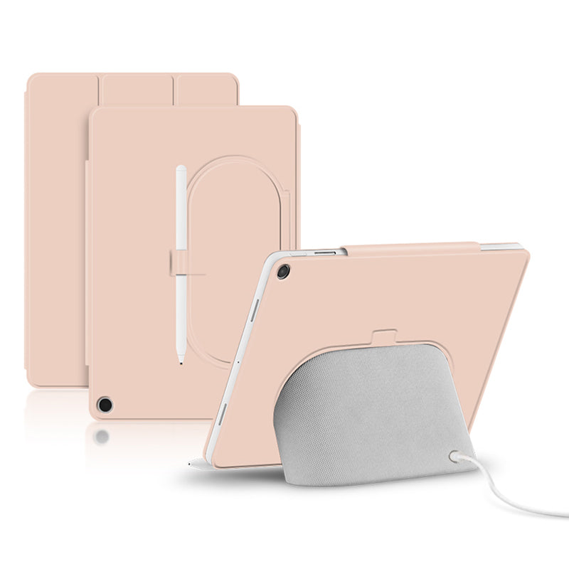 For Google Pixel Tablet Tri-fold Stand Cover PU Leather Magnetic Attachment Tablet Case