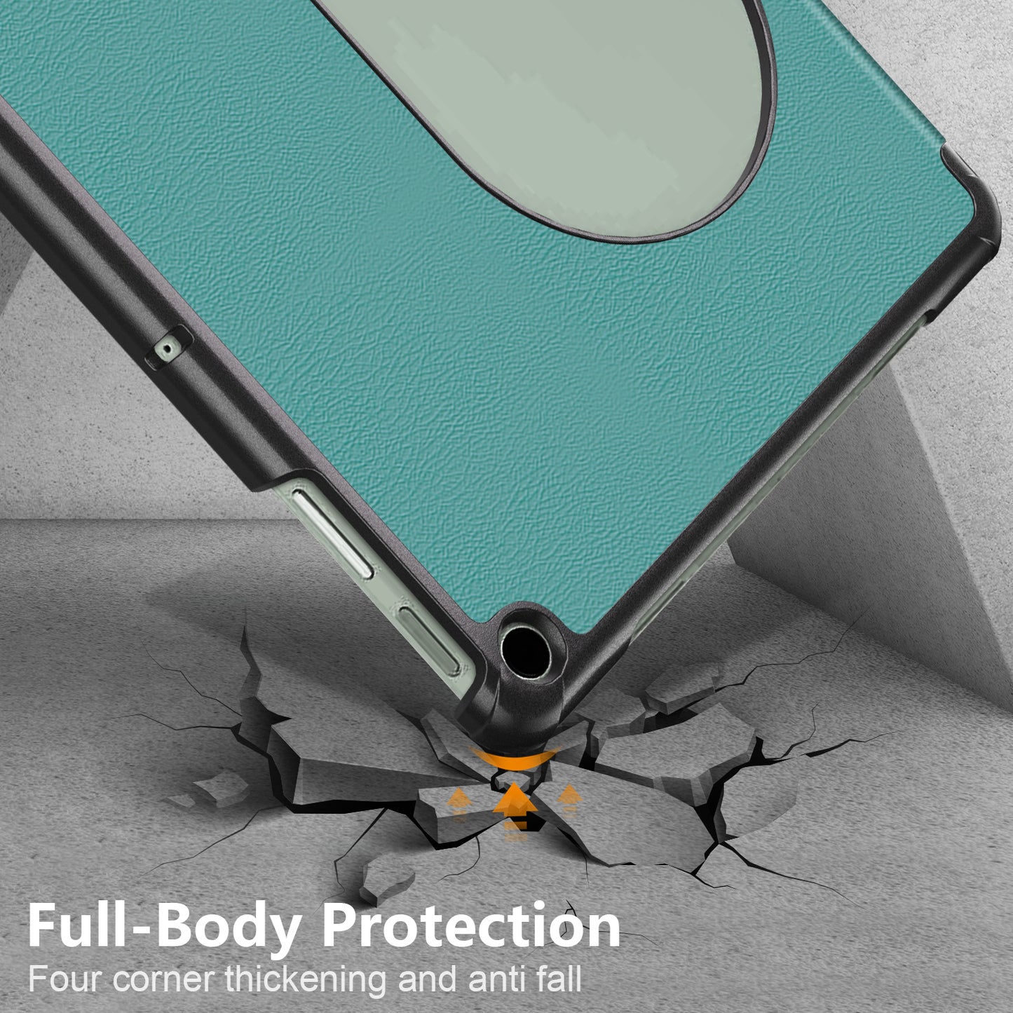 Pure Color Protective Case for Google Pixel Tablet PU Leather Anti-drop Tablet Cover with Case Tri-fold Stand