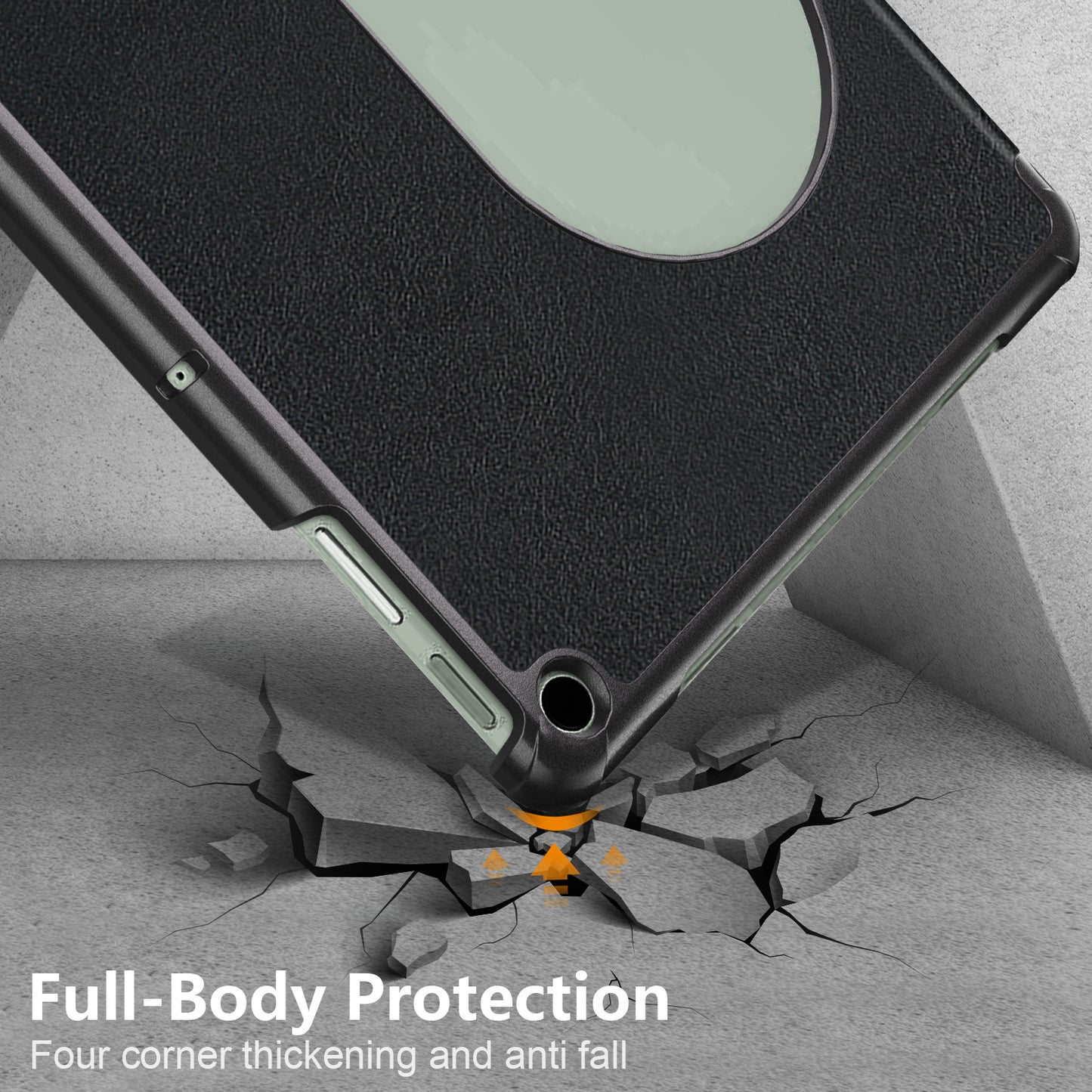 Pure Color Protective Case for Google Pixel Tablet PU Leather Anti-drop Tablet Cover with Case Tri-fold Stand