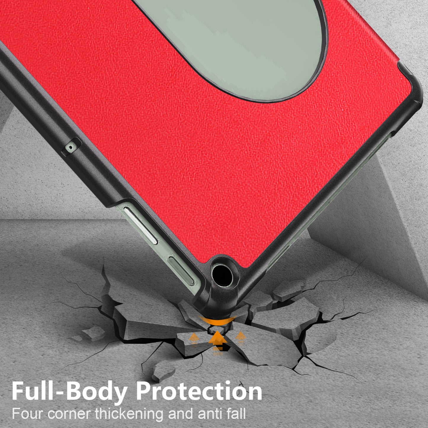 Pure Color Protective Case for Google Pixel Tablet PU Leather Anti-drop Tablet Cover with Case Tri-fold Stand