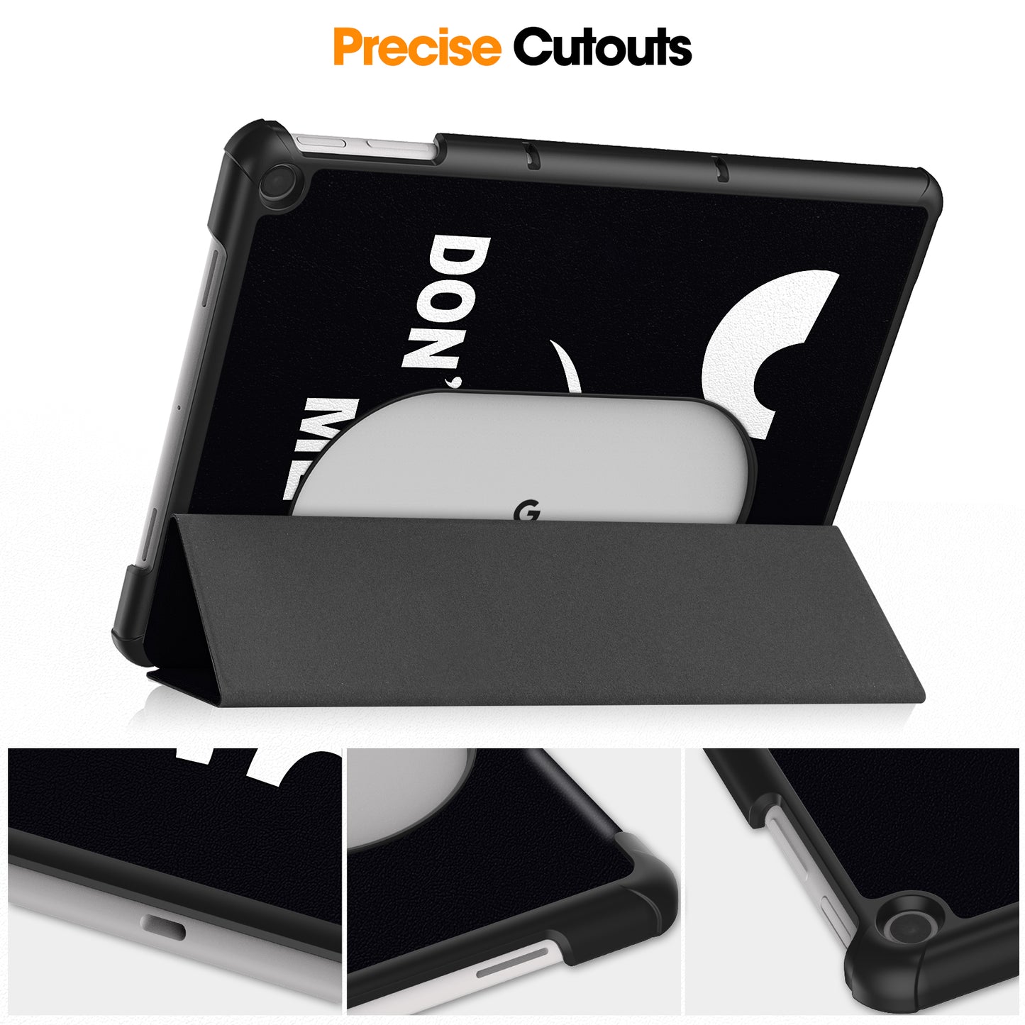 Trifold Stand PU Leather Case for Google Pixel Tablet , Pattern Printing Protective Tablet Cover