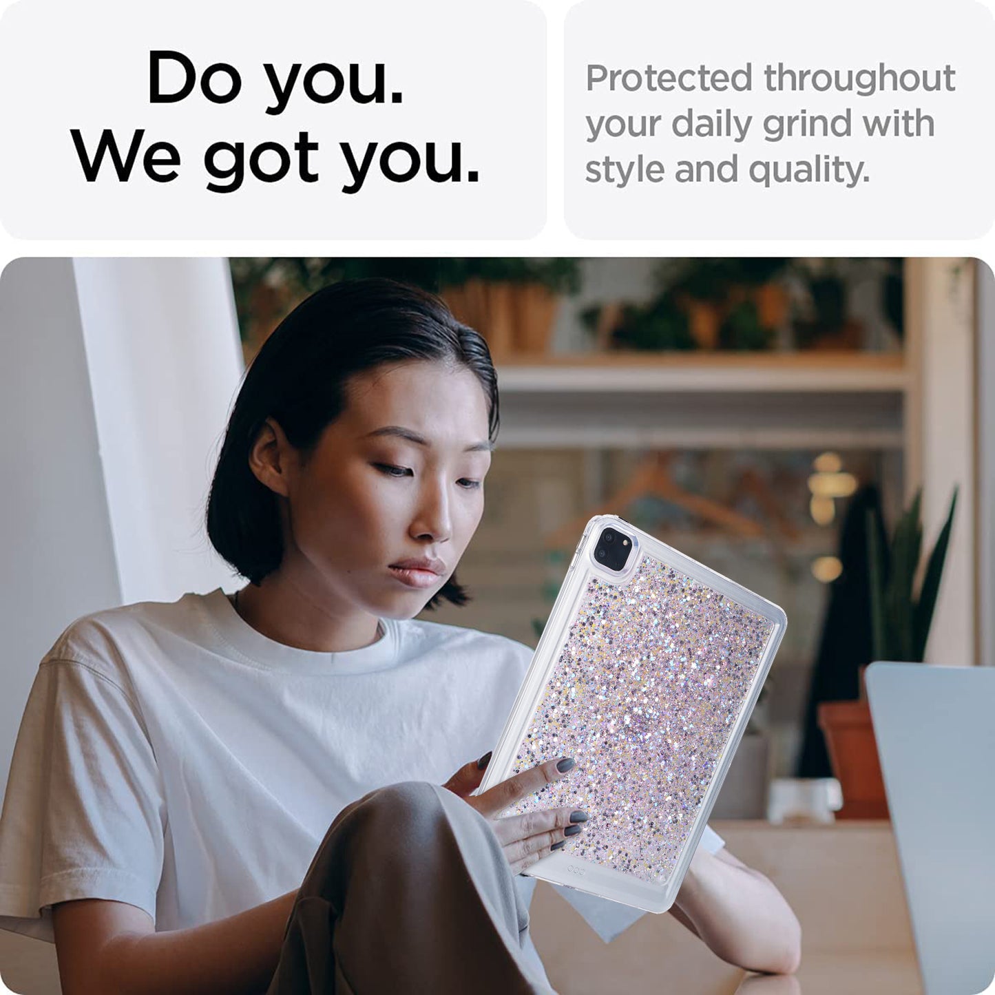 For iPad Pro 11 (2018) / (2020) / (2021) / (2022) Glitter Tablet Case TPU + PC Protective Tablet Cover