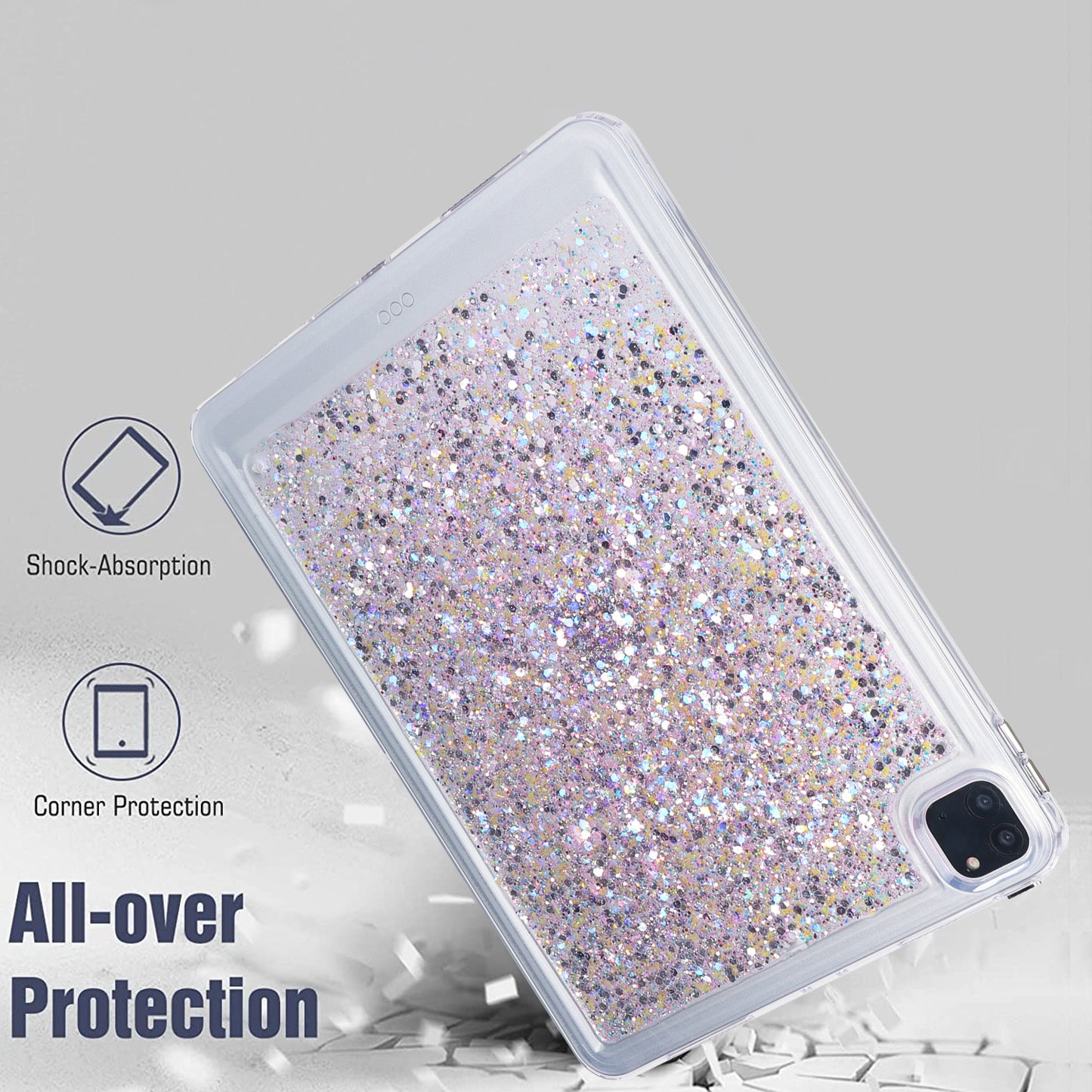 For iPad Pro 11 (2018) / (2020) / (2021) / (2022) Glitter Tablet Case TPU + PC Protective Tablet Cover