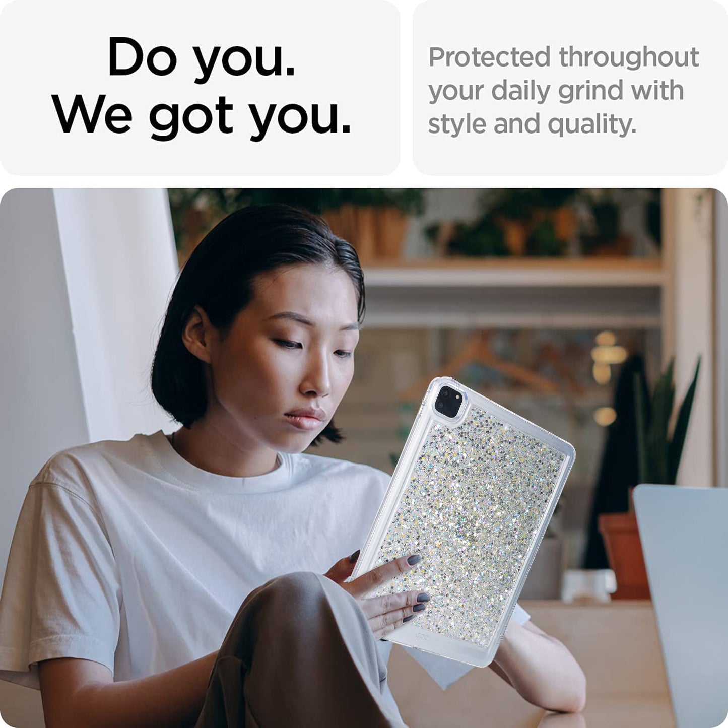 For iPad Pro 11 (2018) / (2020) / (2021) / (2022) Glitter Tablet Case TPU + PC Protective Tablet Cover