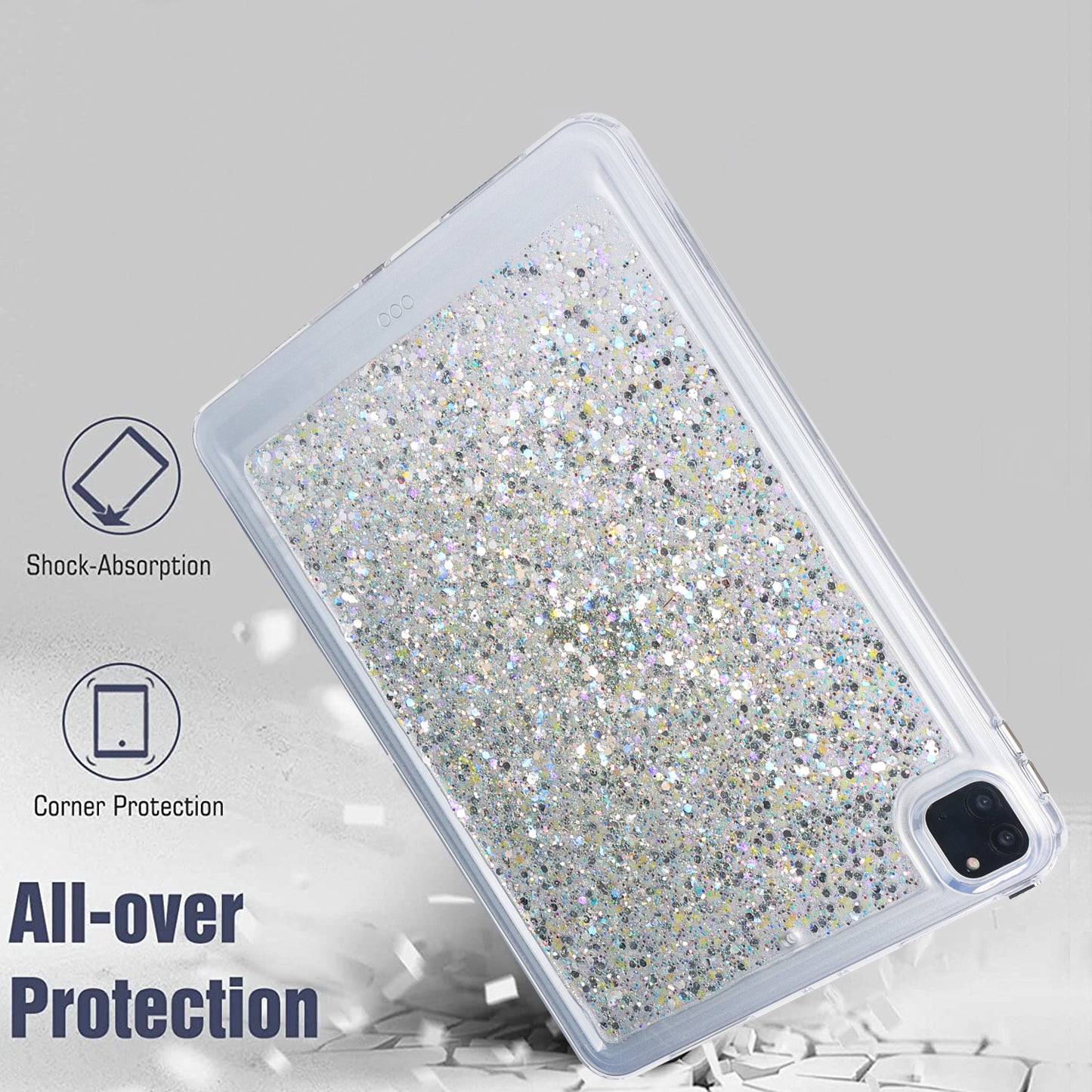 For iPad Pro 11 (2018) / (2020) / (2021) / (2022) Glitter Tablet Case TPU + PC Protective Tablet Cover