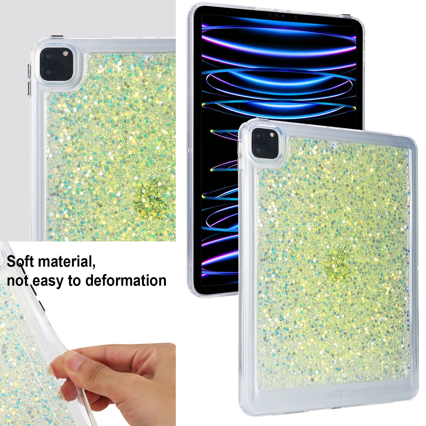 For iPad Pro 11 (2018) / (2020) / (2021) / (2022) Glitter Tablet Case TPU + PC Protective Tablet Cover