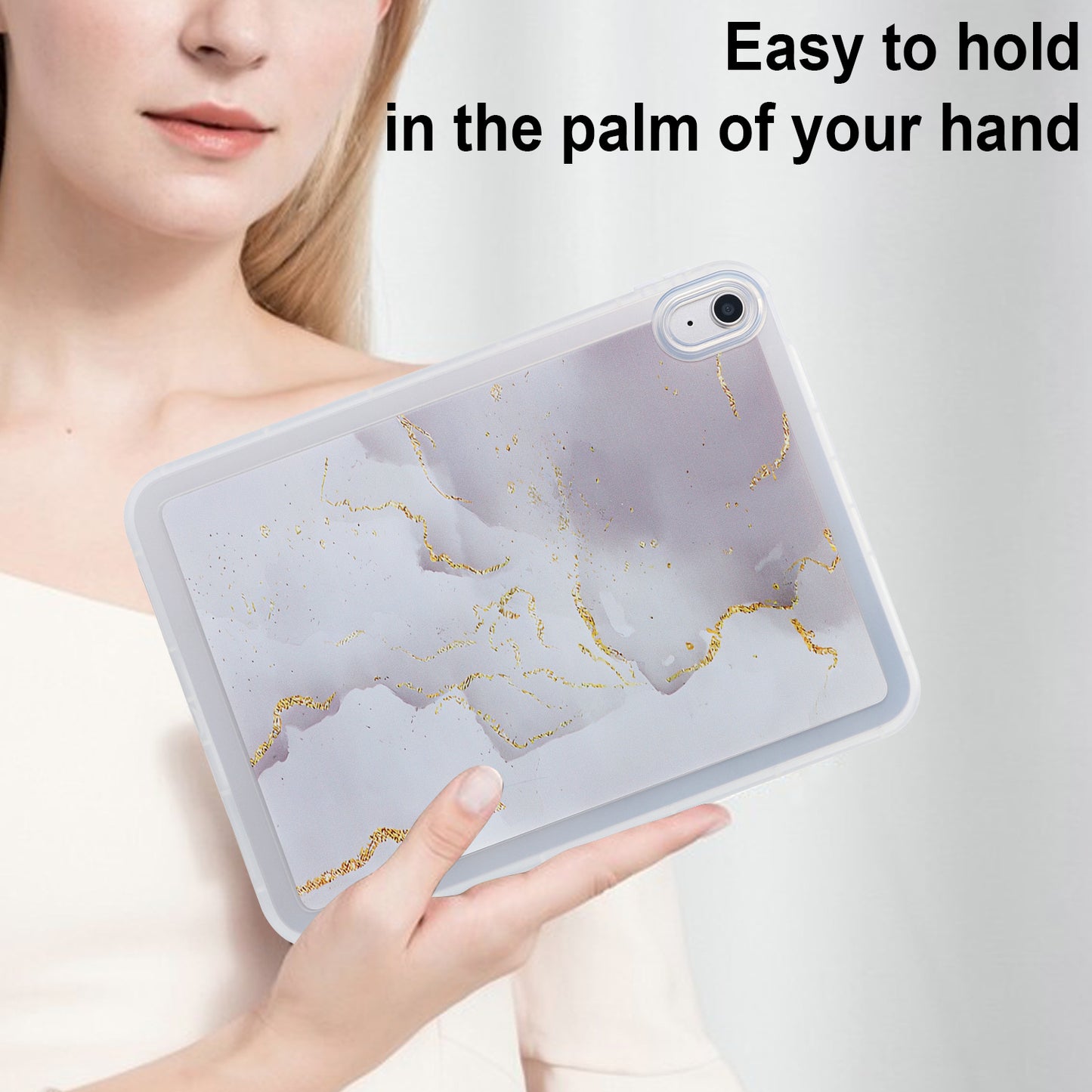 For iPad 10.9 (2022) TPU Tablet Case Marble Pattern Printing Shockproof Back Cover Shell