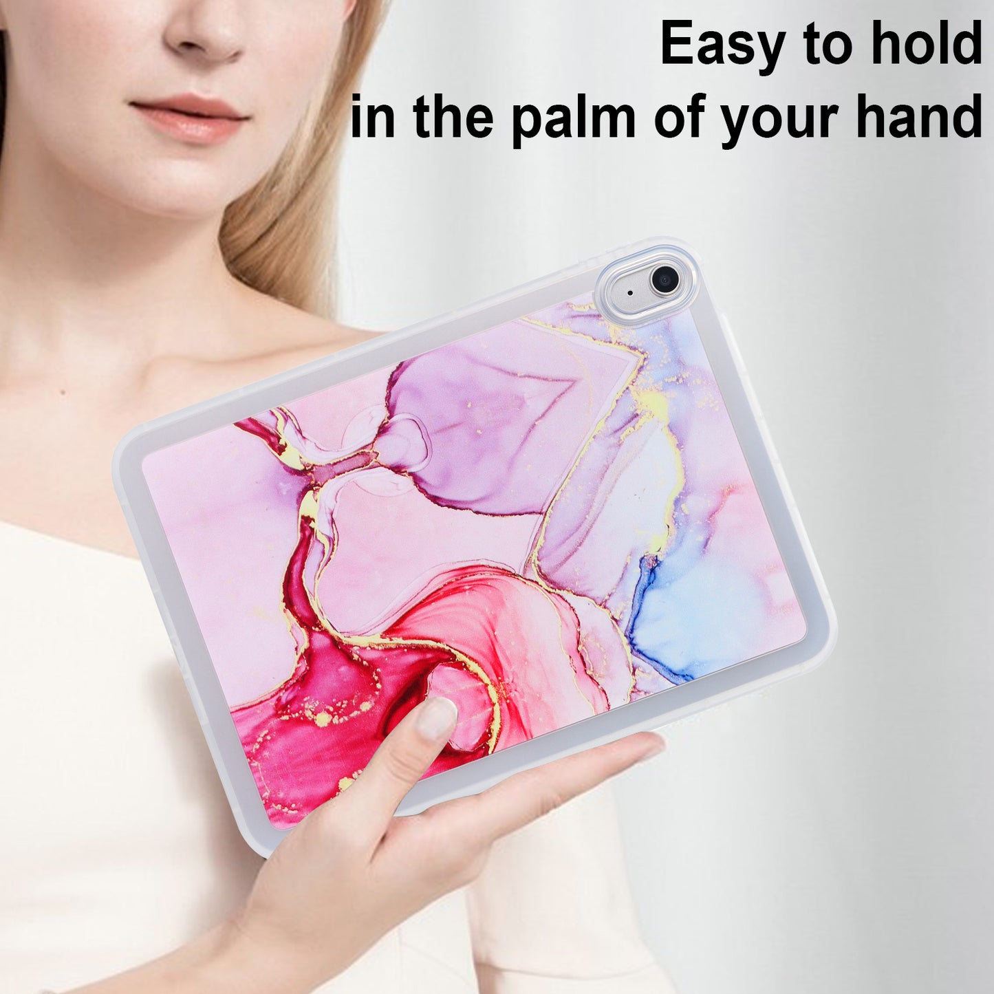 For iPad 10.9 (2022) TPU Tablet Case Marble Pattern Printing Shockproof Back Cover Shell