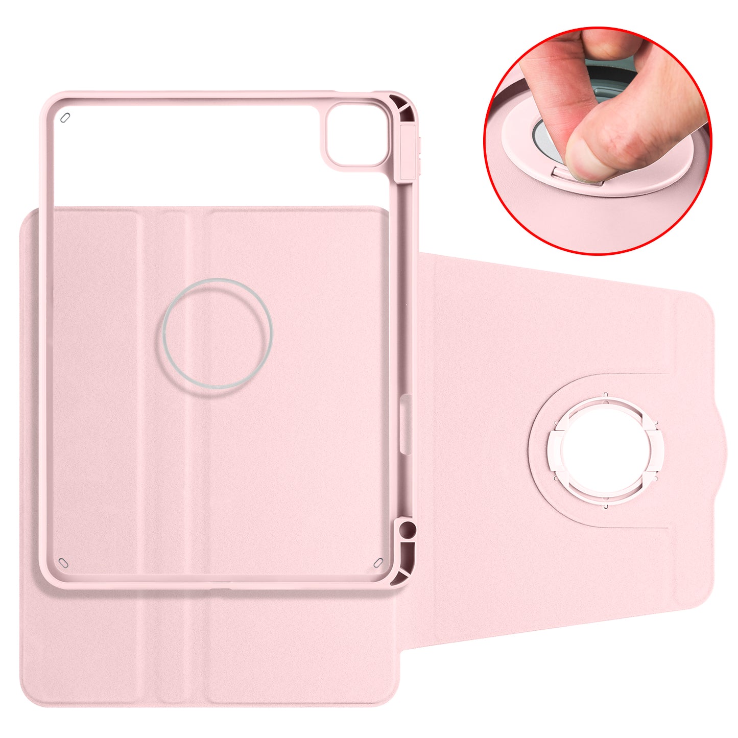 For iPad Pro 11 (2021) / (2020) / (2022) / iPad Air (2020) / (2022) Anti-Drop Tablet Case Rotating Stand PU Leather TPU Cover