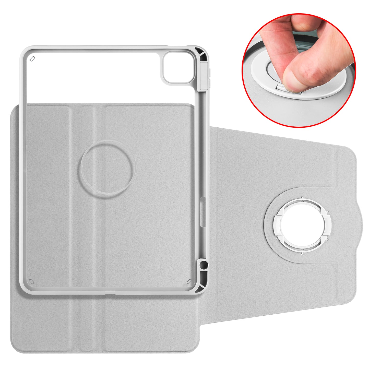 For iPad Pro 11 (2021) / (2020) / (2022) / iPad Air (2020) / (2022) Anti-Drop Tablet Case Rotating Stand PU Leather TPU Cover
