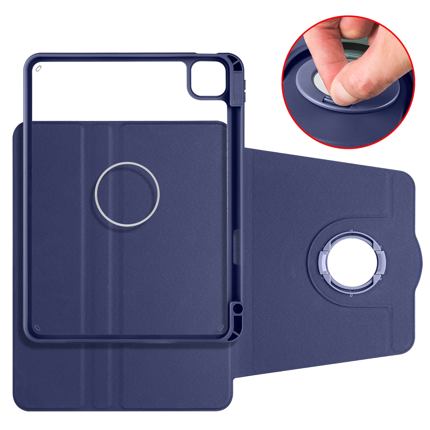 For iPad Pro 11 (2021) / (2020) / (2022) / iPad Air (2020) / (2022) Anti-Drop Tablet Case Rotating Stand PU Leather TPU Cover