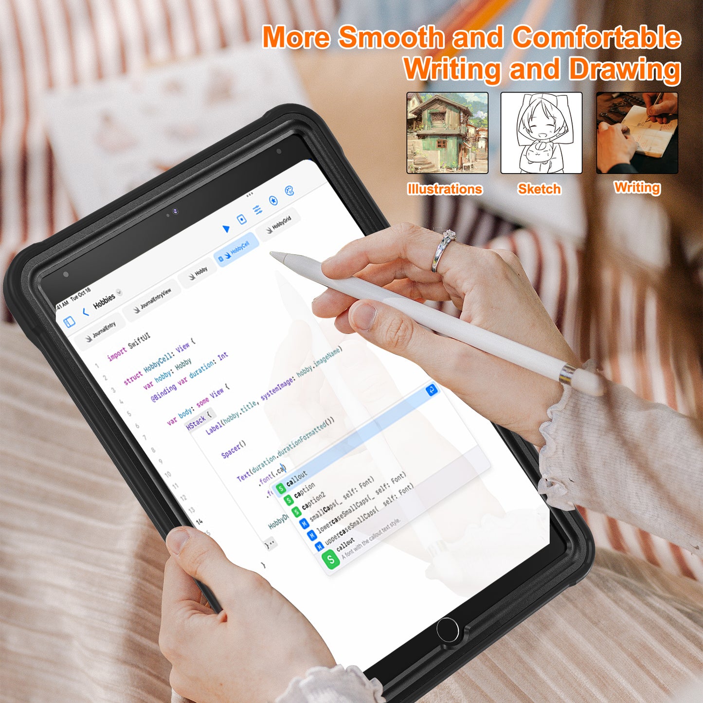 For iPad 10.2 (2019) / (2020) / (2021) PC+TPU Tablet Case Handle Grip Rotating Kickstand Cover
