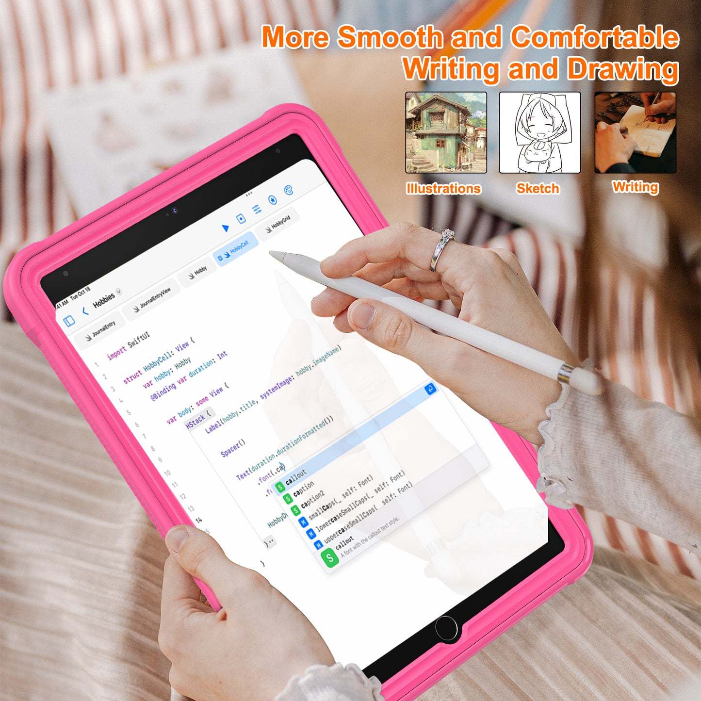 For iPad 10.2 (2019) / (2020) / (2021) PC+TPU Tablet Case Handle Grip Rotating Kickstand Cover