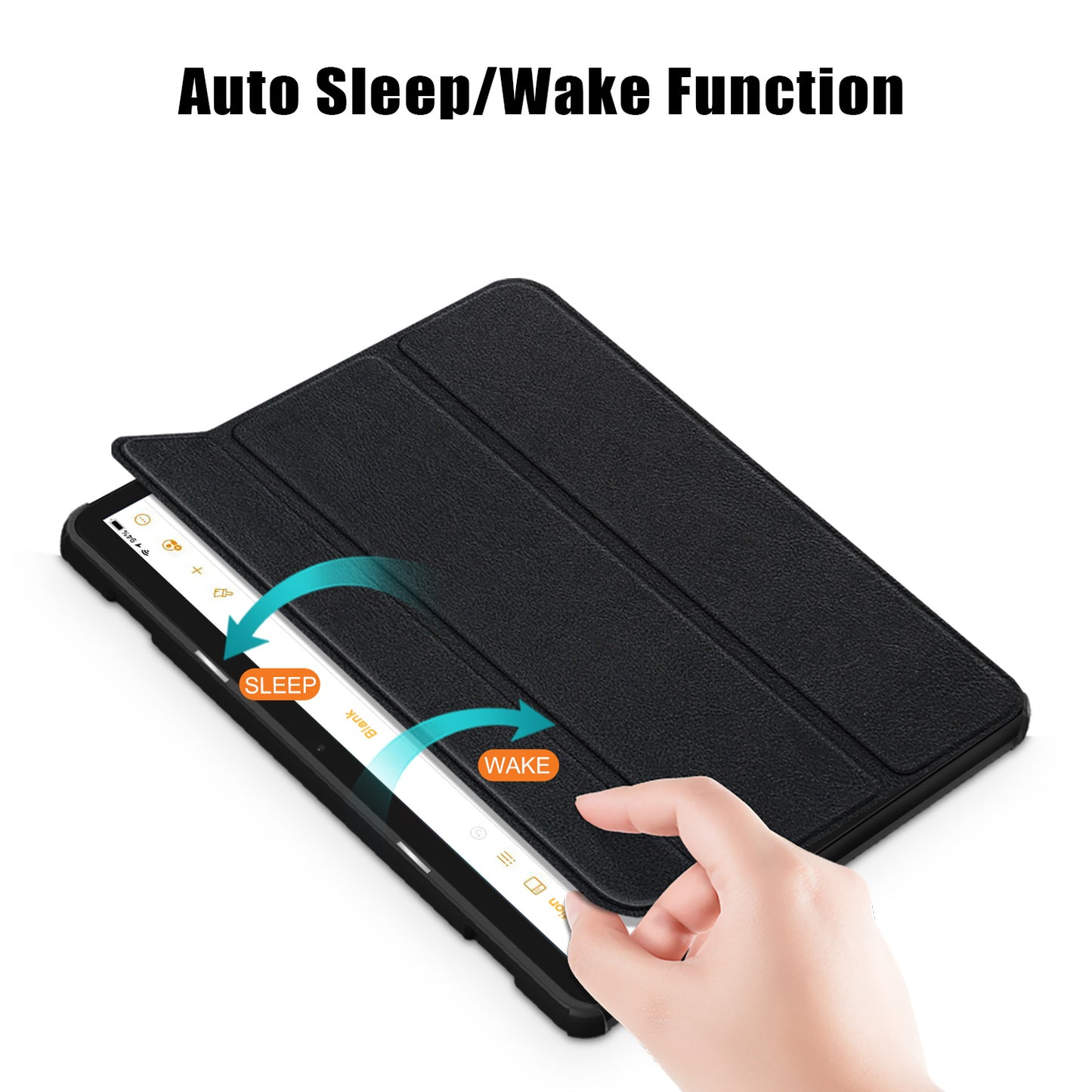 For Amazon Fire HD 10 (2023) Tri-Fold Stand Cover PU Leather Auto Wake / Sleep Smart Tablet Case