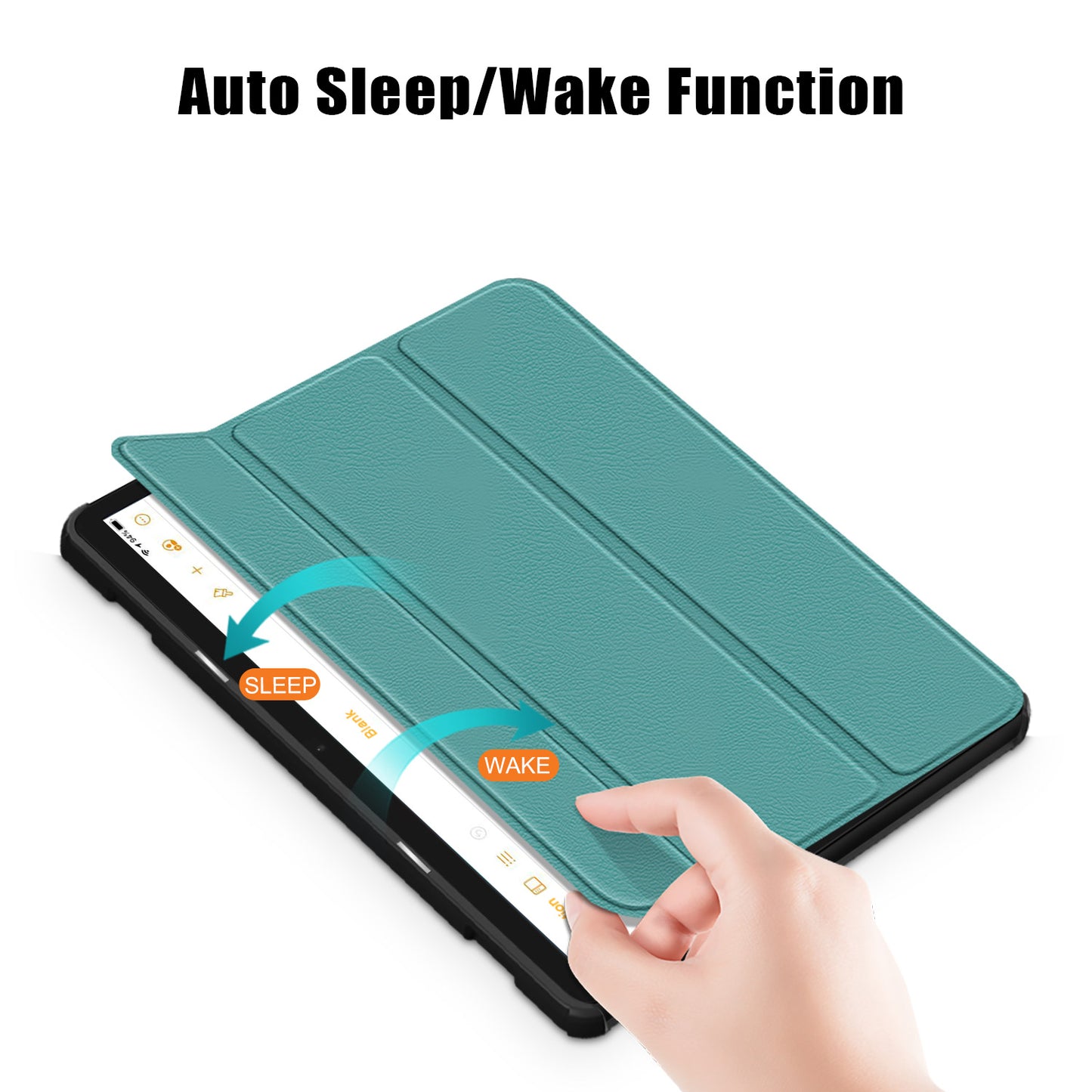 For Amazon Fire HD 10 (2023) Tri-Fold Stand Cover PU Leather Auto Wake / Sleep Smart Tablet Case