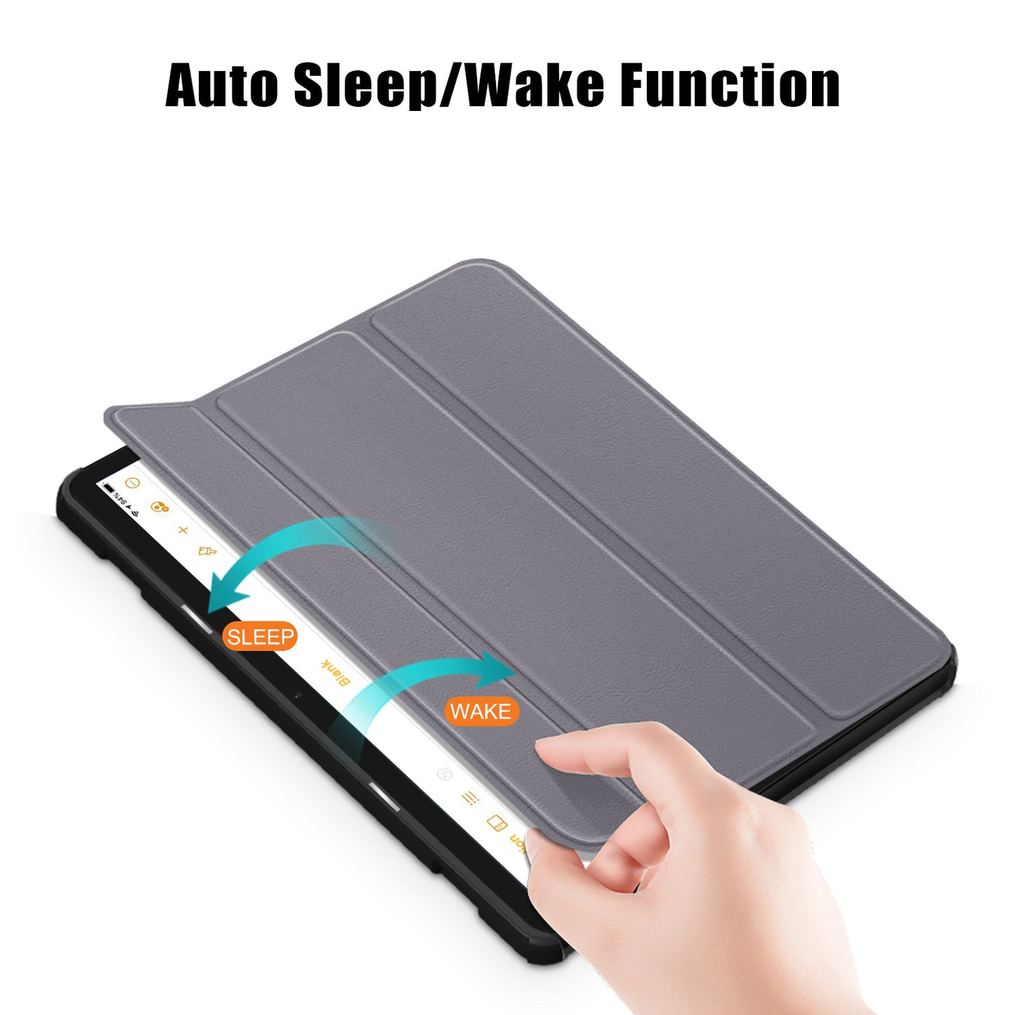 For Amazon Fire HD 10 (2023) Tri-Fold Stand Cover PU Leather Auto Wake / Sleep Smart Tablet Case