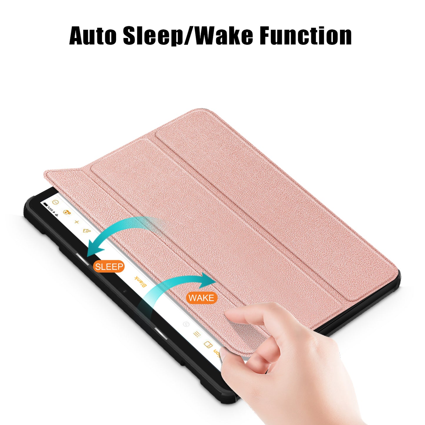 For Amazon Fire HD 10 (2023) Tri-Fold Stand Cover PU Leather Auto Wake / Sleep Smart Tablet Case