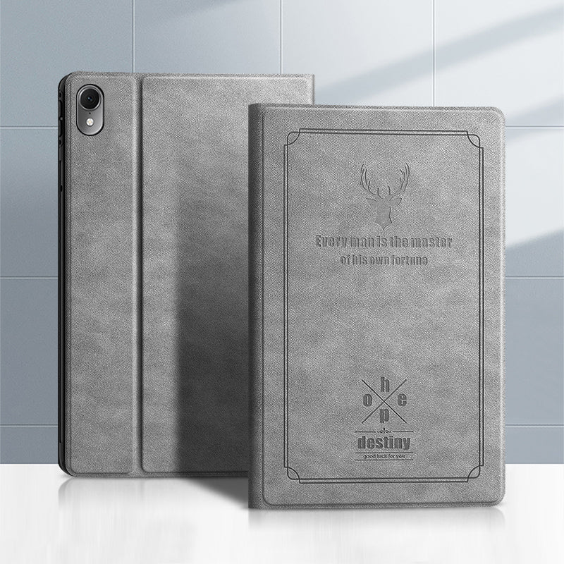 For Huawei Qingyun C7 Deer Pattern Tablet Case PU Leather + TPU Soft Grip Shockproof Stand Cover