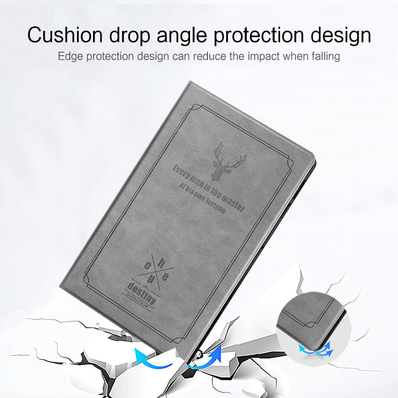 For Huawei Qingyun C7 Deer Pattern Tablet Case PU Leather + TPU Soft Grip Shockproof Stand Cover