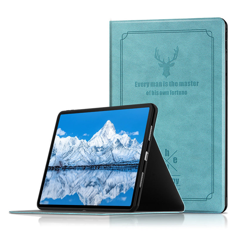 For Huawei Qingyun C7 Deer Pattern Tablet Case PU Leather + TPU Soft Grip Shockproof Stand Cover