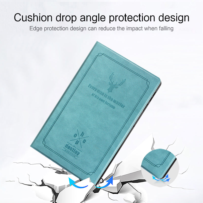 For Huawei Qingyun C7 Deer Pattern Tablet Case PU Leather + TPU Soft Grip Shockproof Stand Cover