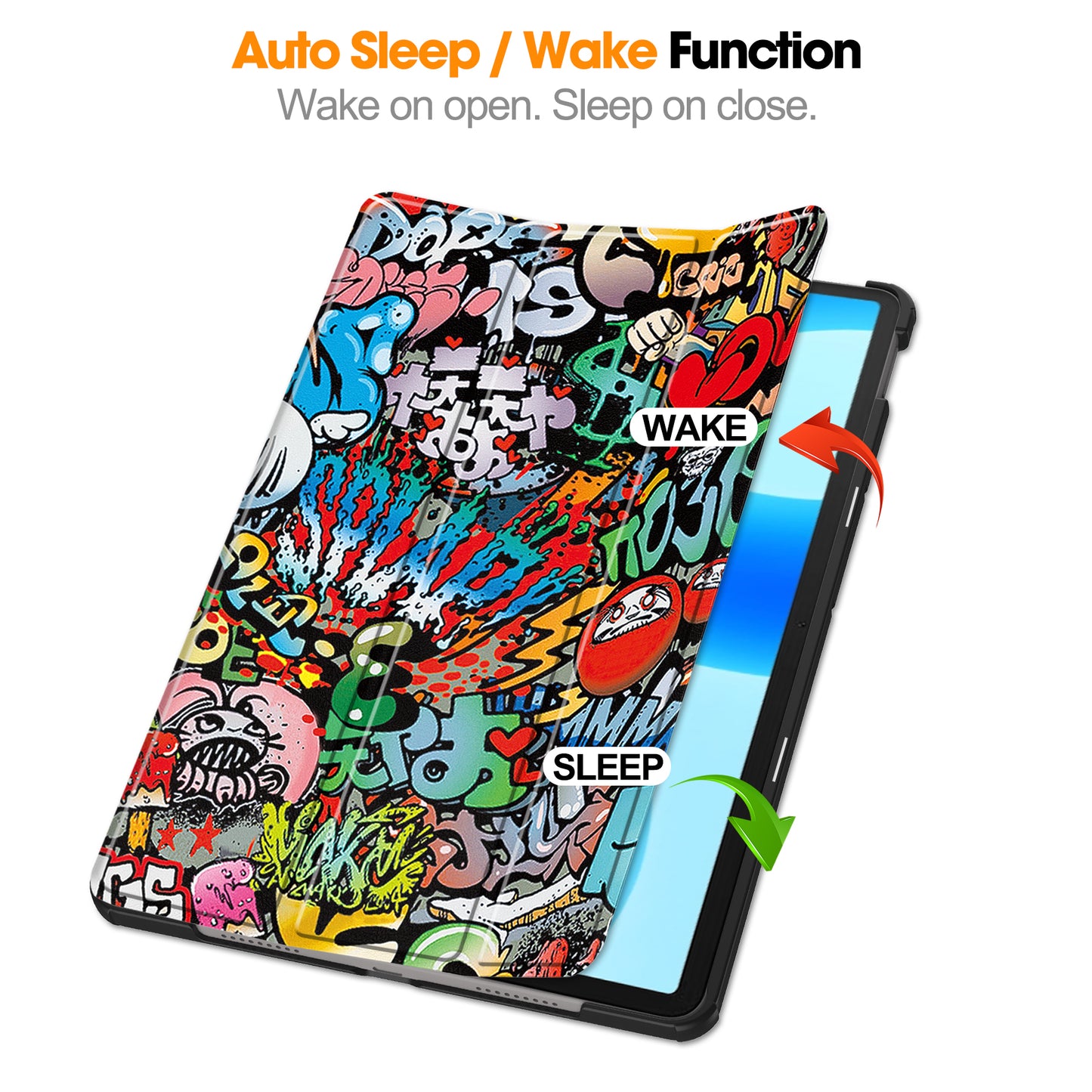 For Huawei MatePad 11.5 Tri-fold Stand Tablet Cover Pattern Printing PU Leather Tablet Case