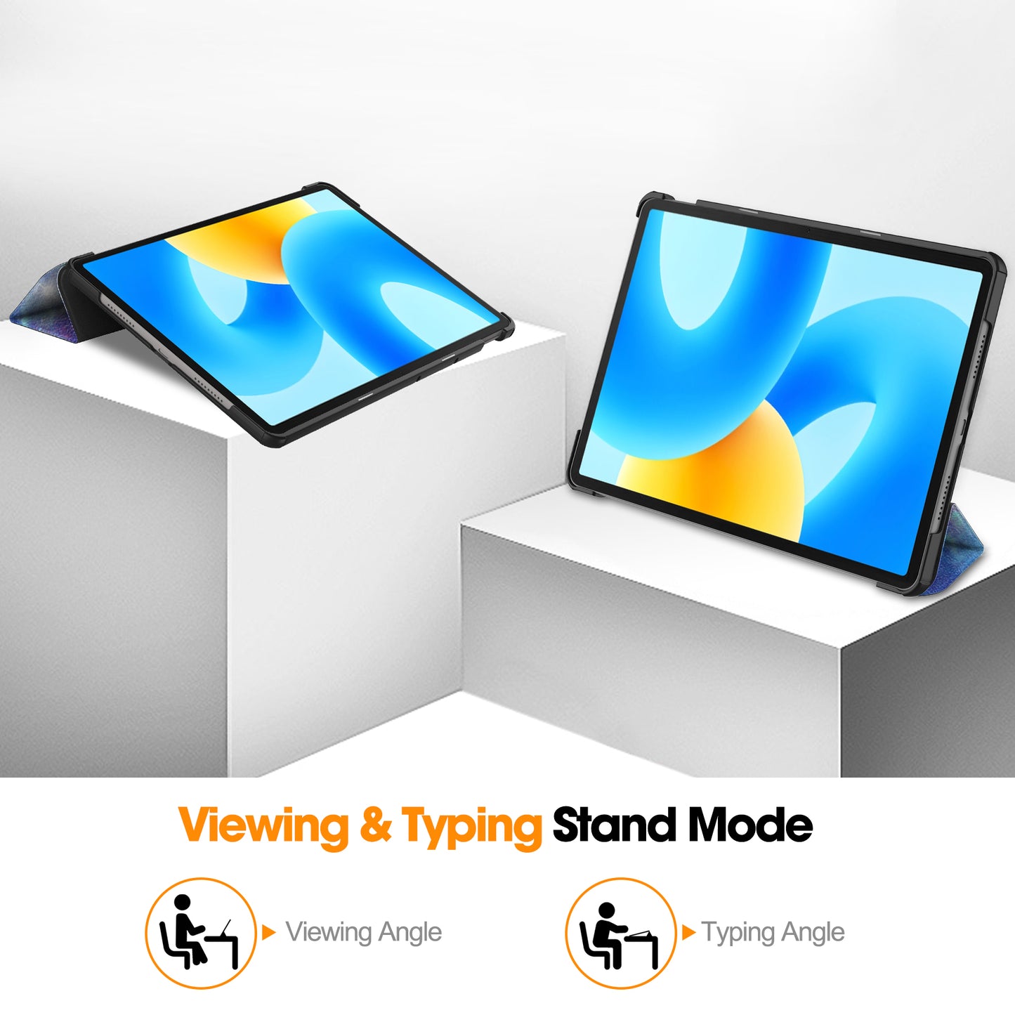 For Huawei MatePad 11.5 Tri-fold Stand Tablet Cover Pattern Printing PU Leather Tablet Case