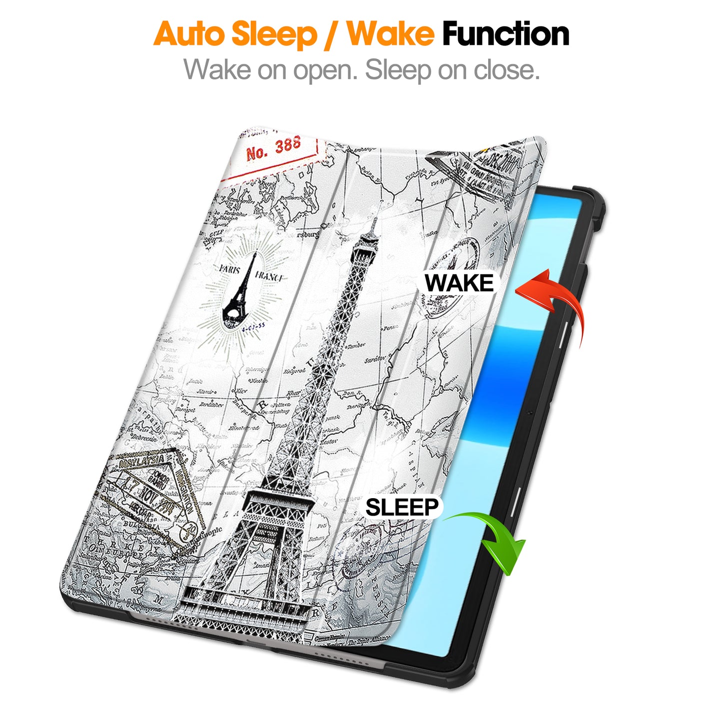 For Huawei MatePad 11.5 Tri-fold Stand Tablet Cover Pattern Printing PU Leather Tablet Case