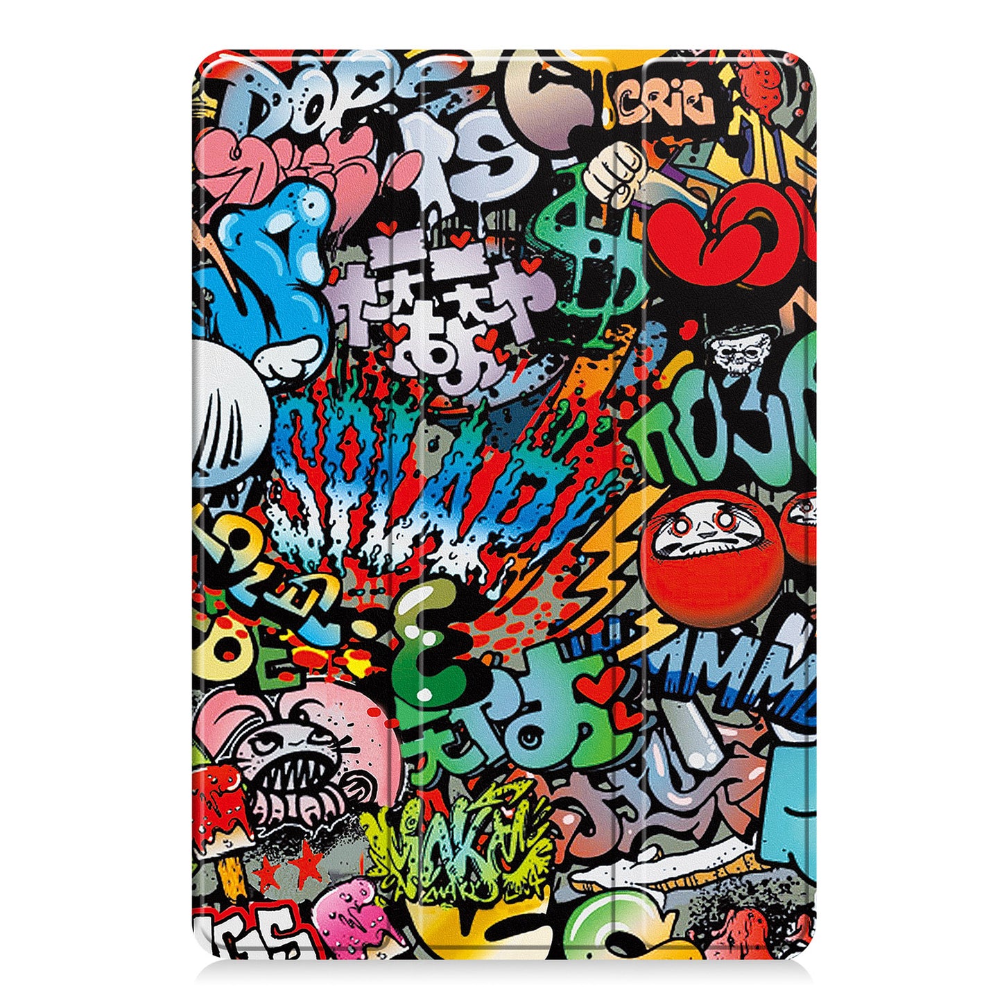For Amazon Fire HD 10 (2023) PU Leather Tablet Case Tri-fold Stand Pattern Printing Tablet Cover