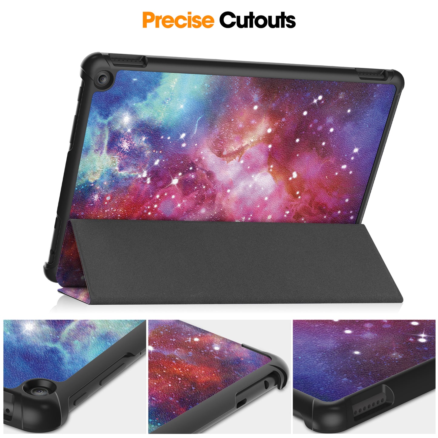 For Amazon Fire HD 10 (2023) PU Leather Tablet Case Tri-fold Stand Pattern Printing Tablet Cover