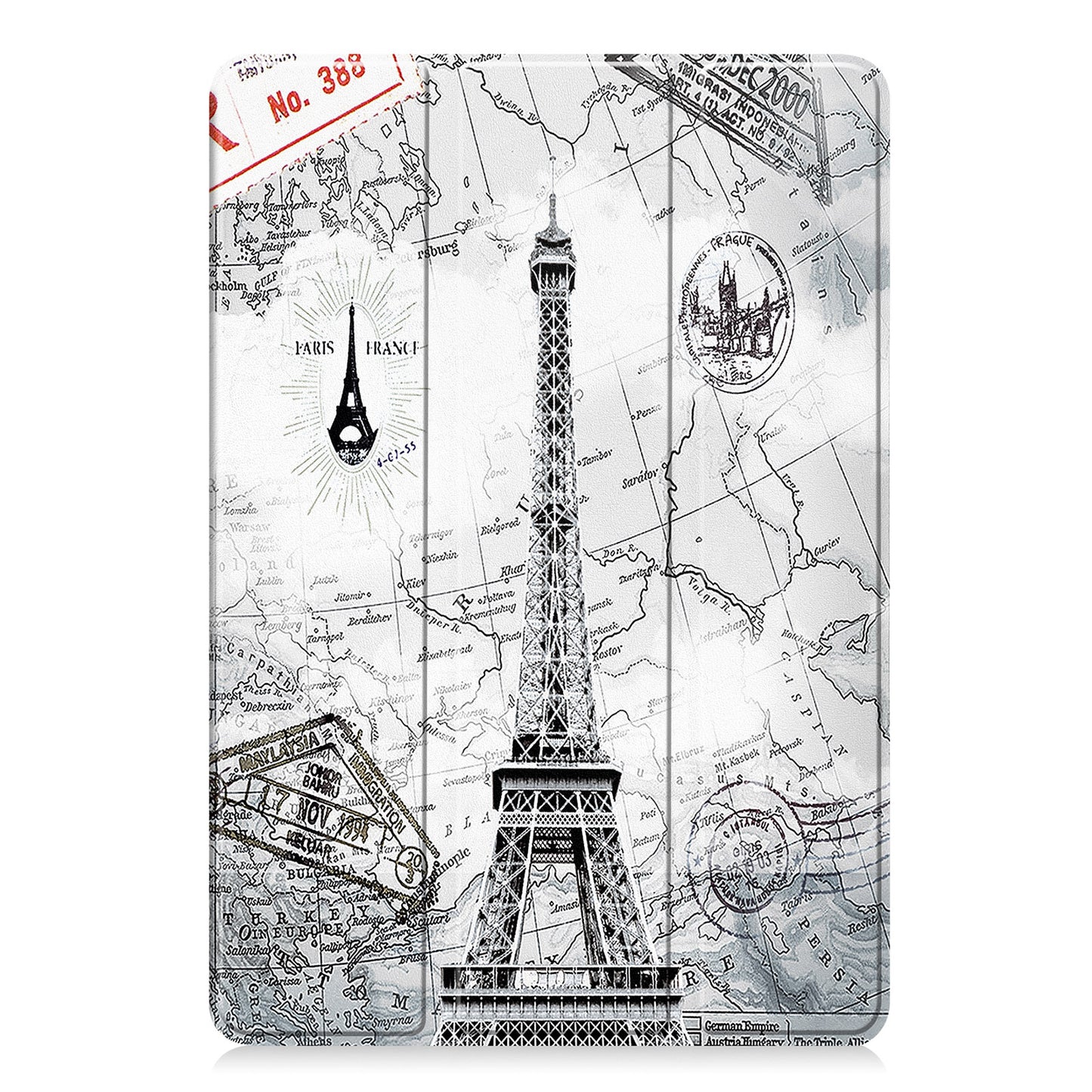 For Amazon Fire HD 10 (2023) PU Leather Tablet Case Tri-fold Stand Pattern Printing Tablet Cover