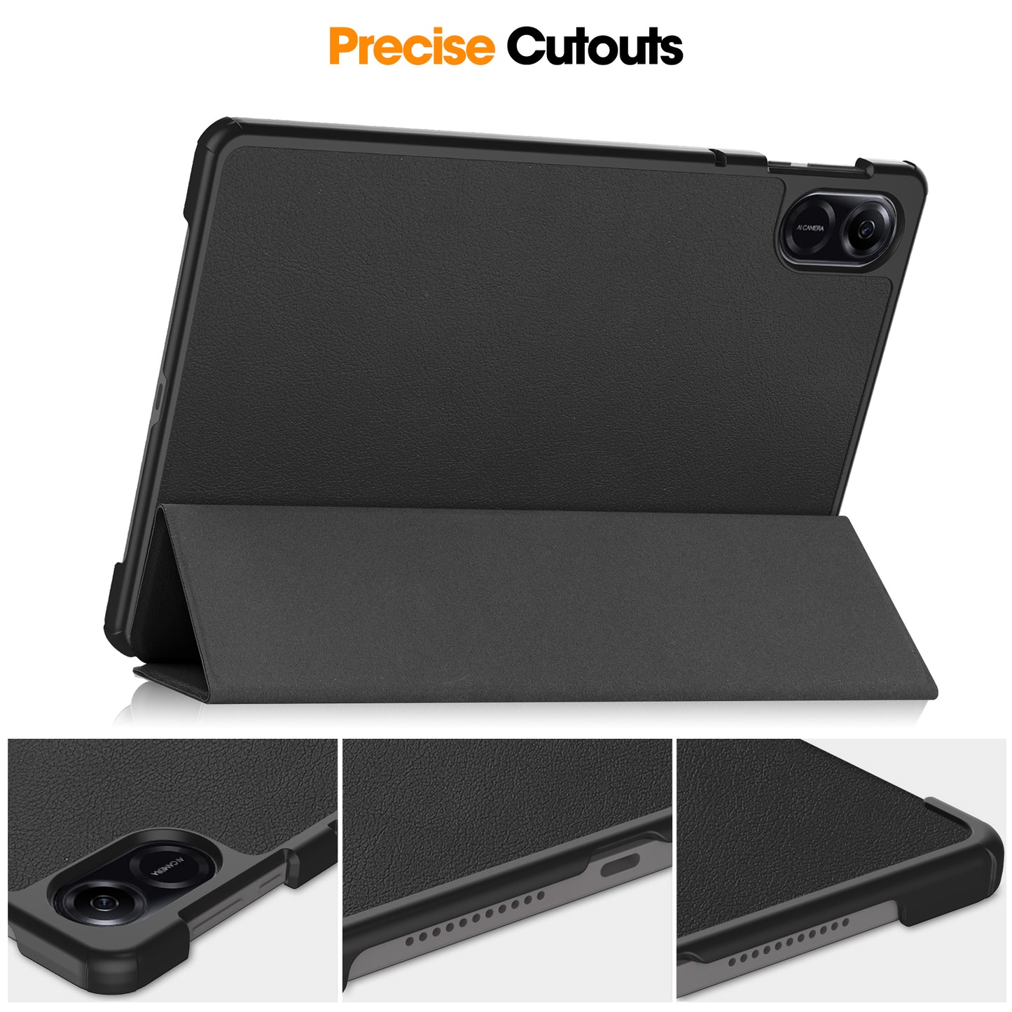 For Honor Pad X8 Pro Tri-Fold Stand Shell PU Leather Auto Sleep / Wake Protective Tablet Cover