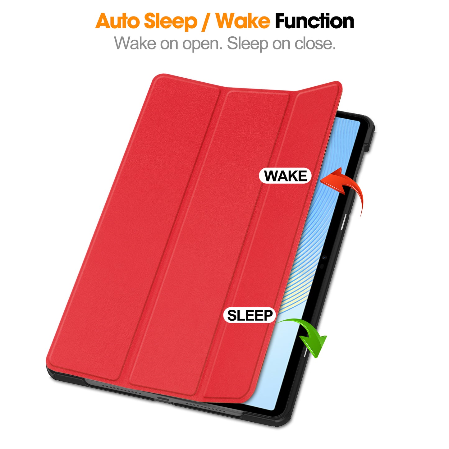 For Honor Pad X8 Pro Tri-Fold Stand Shell PU Leather Auto Sleep / Wake Protective Tablet Cover