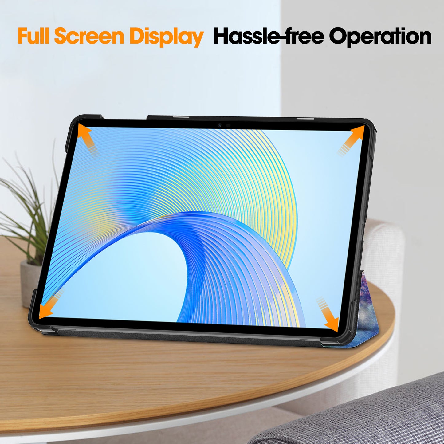 For Honor Pad X8 Pro Trifold Stand Smart Tablet Case Pattern Printing PU Leather Cover