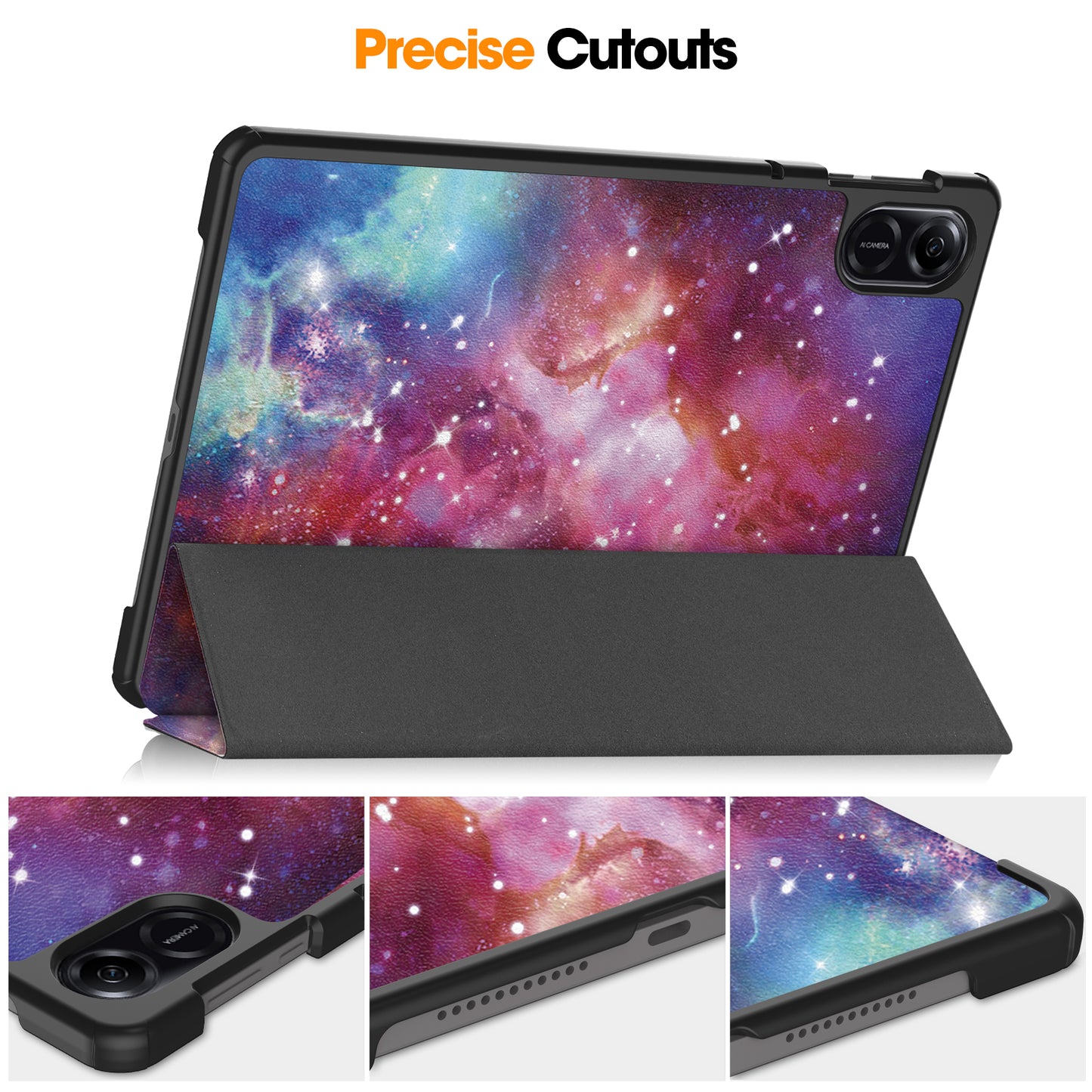 For Honor Pad X8 Pro Trifold Stand Smart Tablet Case Pattern Printing PU Leather Cover