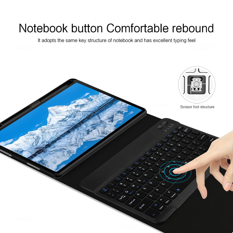 For Huawei Qingyun C7 PU Leather Case Stand Tablet Cover with Detachable Bluethooth Keyboard / Pencil Slot