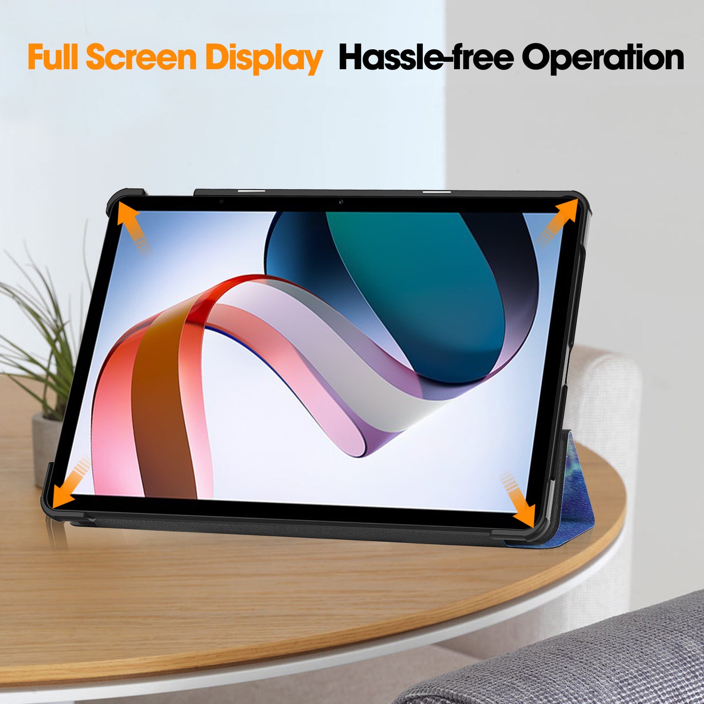 For Xiaomi Redmi Pad SE PU Leather Tablet Case Pattern Printing Tablet Cover with Tri-fold Stand