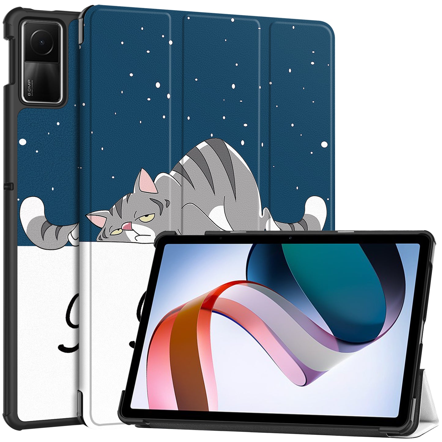 For Xiaomi Redmi Pad SE PU Leather Tablet Case Pattern Printing Tablet Cover with Tri-fold Stand